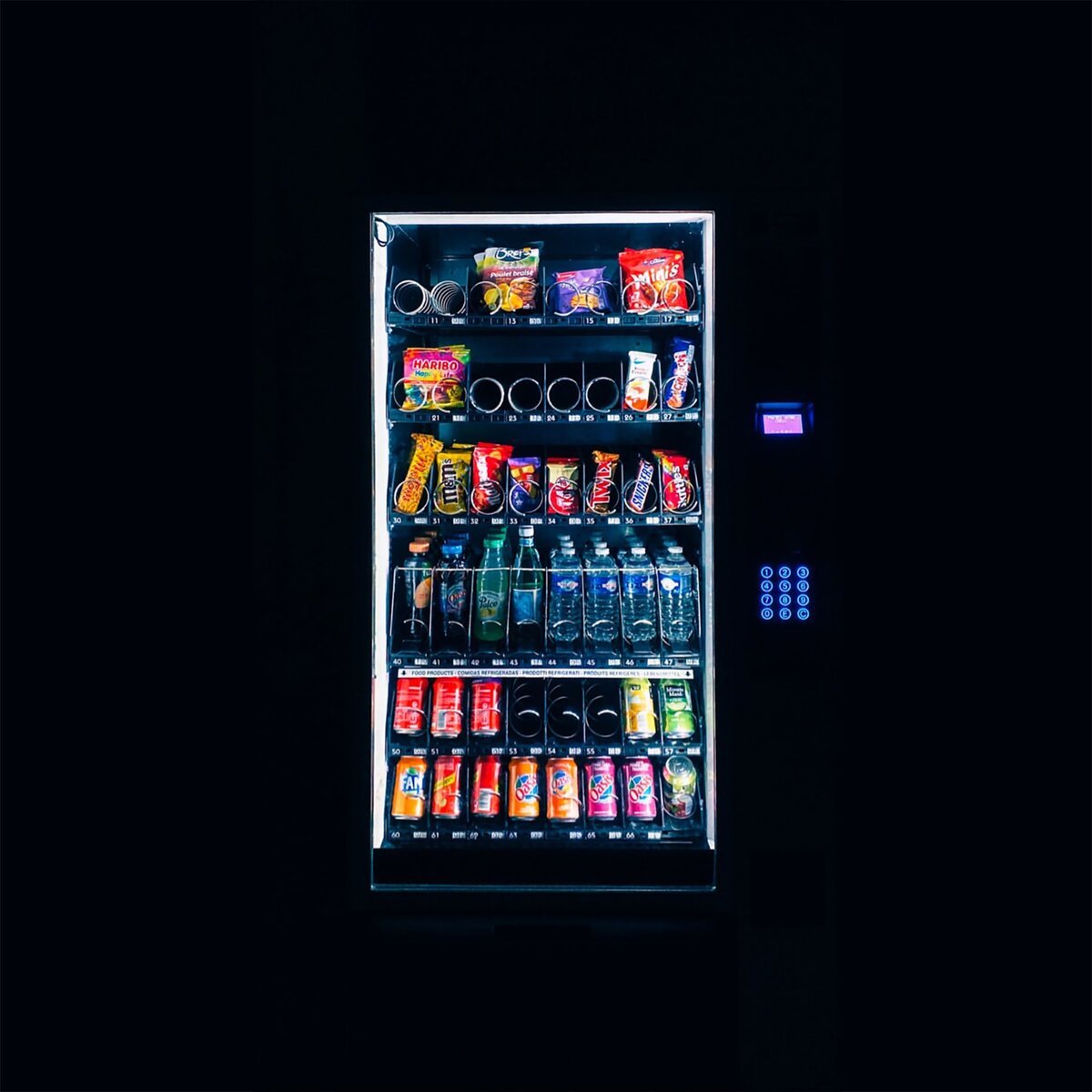 Vending products close-up